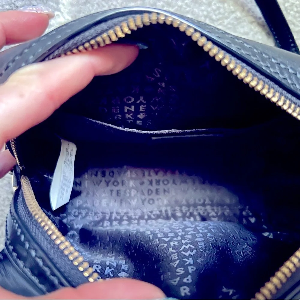 ♠️ Kate Spade ♠️ Black Leather and Calf Hair Leopard Crossbody Bag - Picture 10 of 13